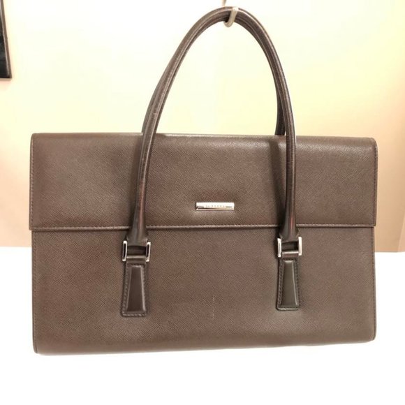 Burberry Nova Check Saffiano Leather Handbag - Picture 11 of 11